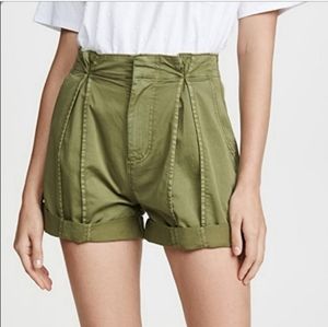 Joie Xandria Hunter Green Cuffed Chino Cargo Shorts Women's Size 8 NWT